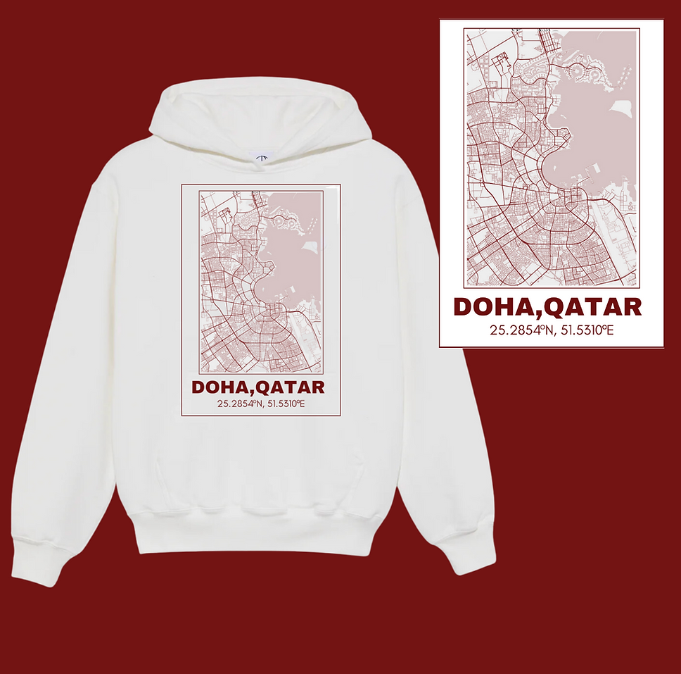 Custom nation QND hoodie-map(white)