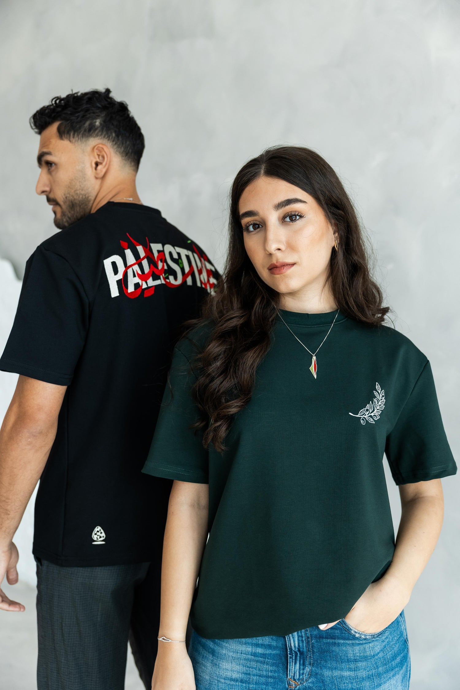 TCB T-Shirt: Palestine olive branch(leaves)