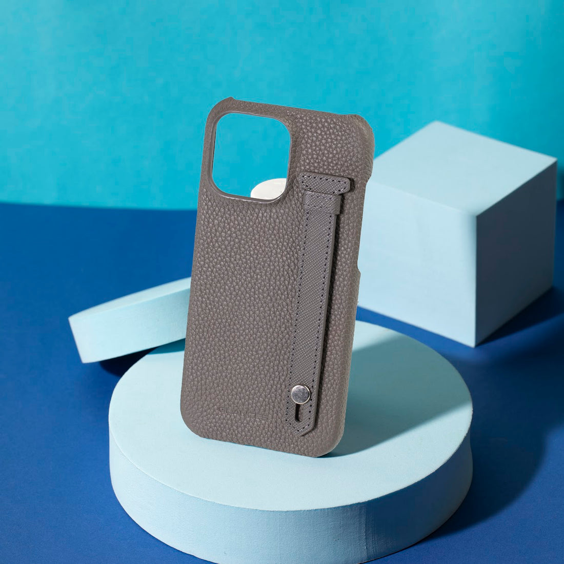 GLANCES: phone case-Gray Togo Plain