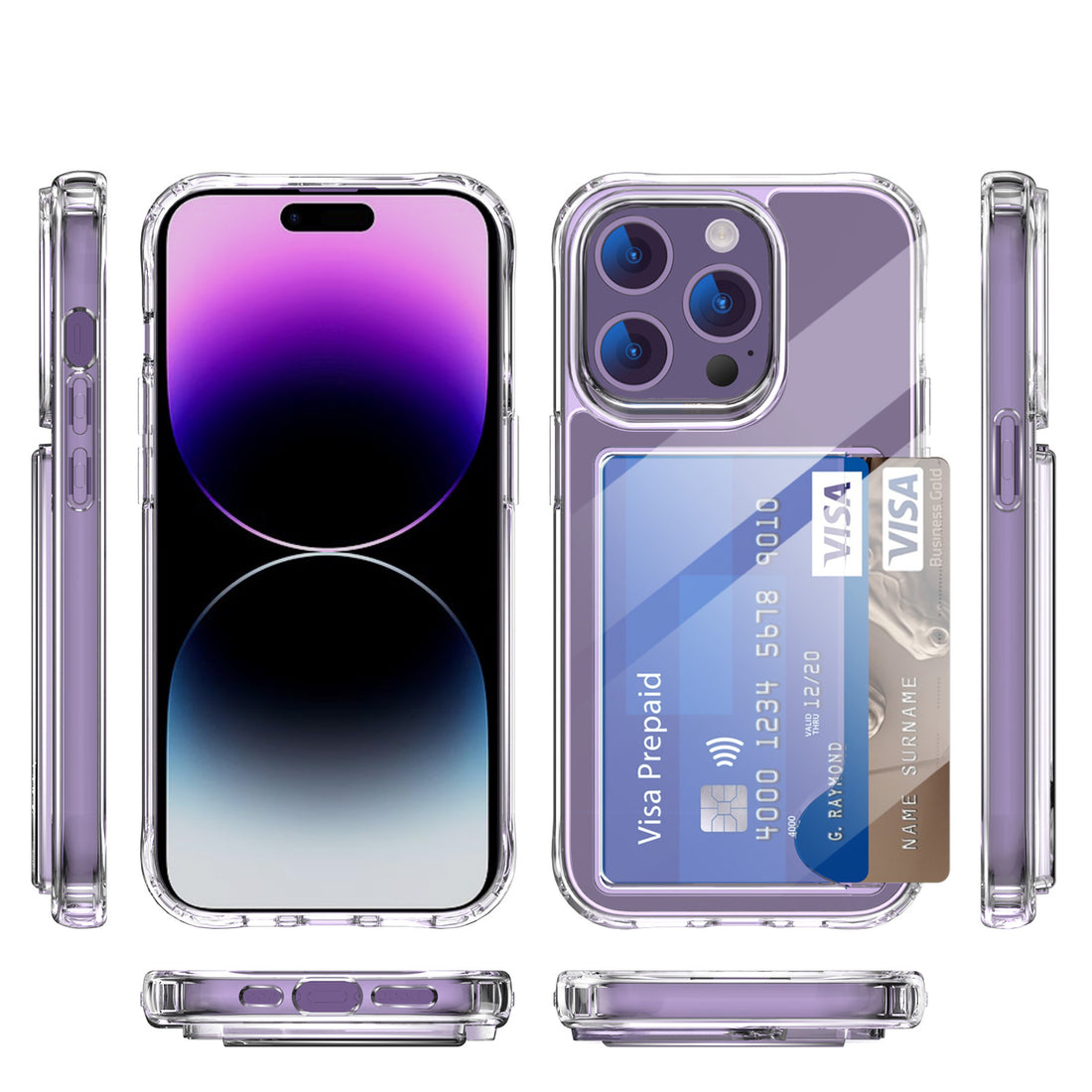 GLANCES: phone case-Transparent with pocket