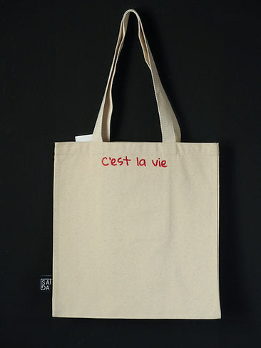 SADA classic tote-this is life(offwhite)