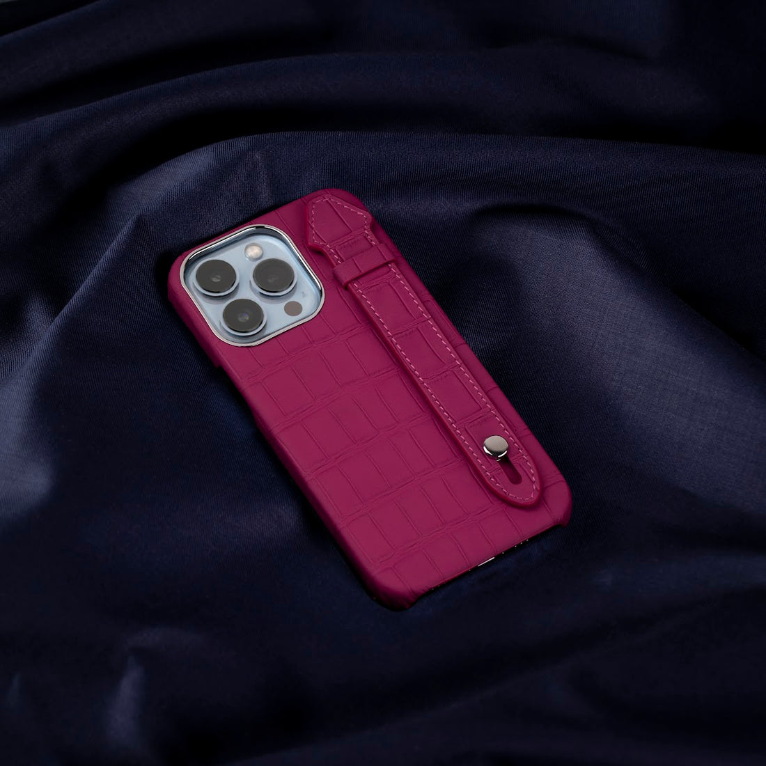 GLANCES: phone case-Dark pink with strap