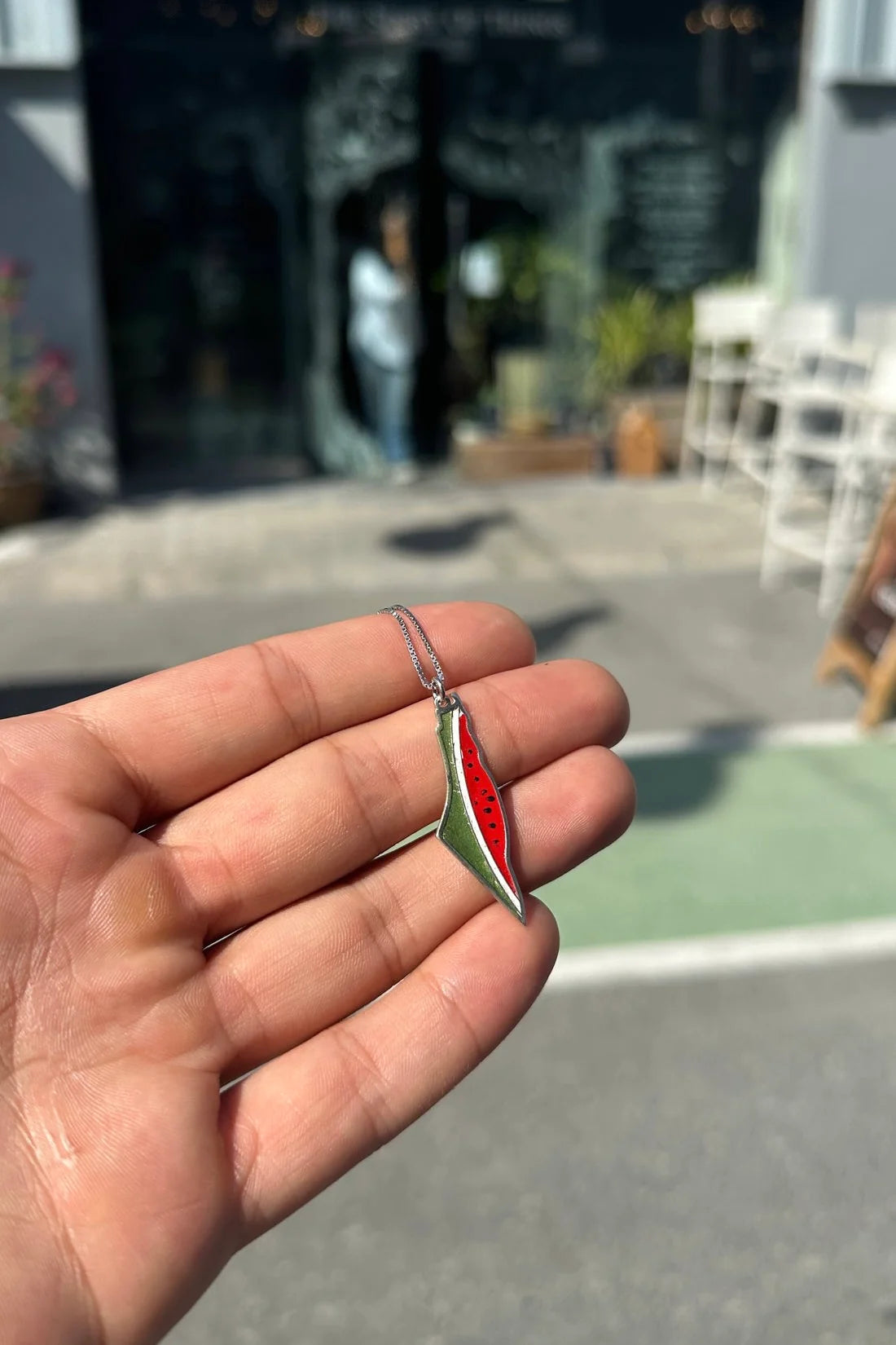 TCB-Necklace(Palestine watermelon)Silver