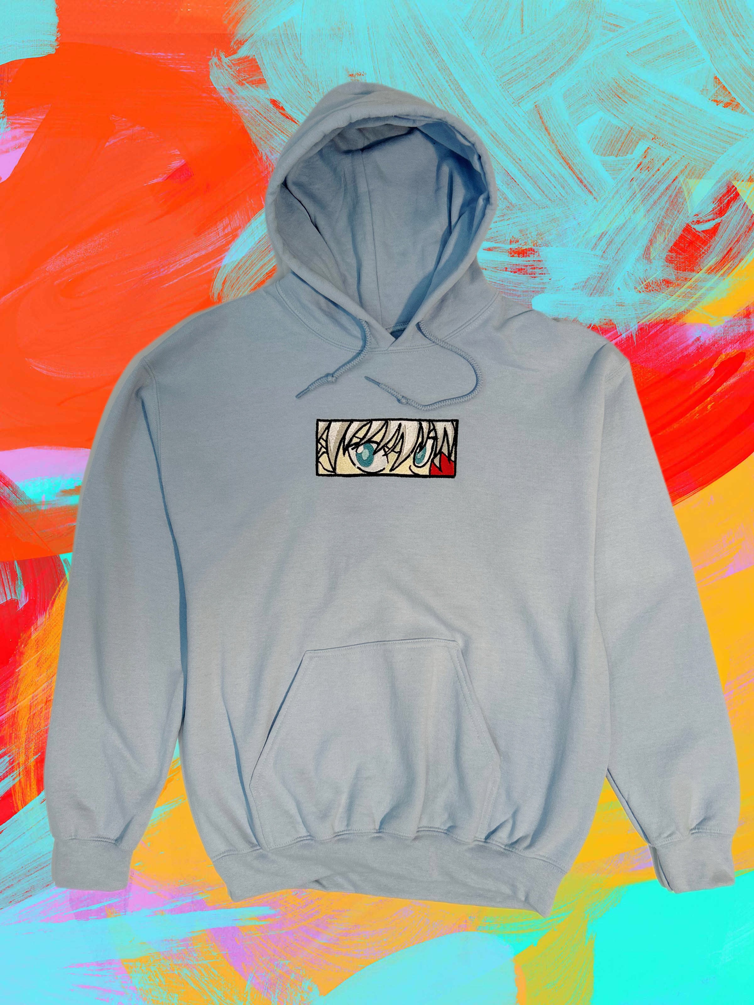 Custom nation hoodie-kiliua anime(light blue)