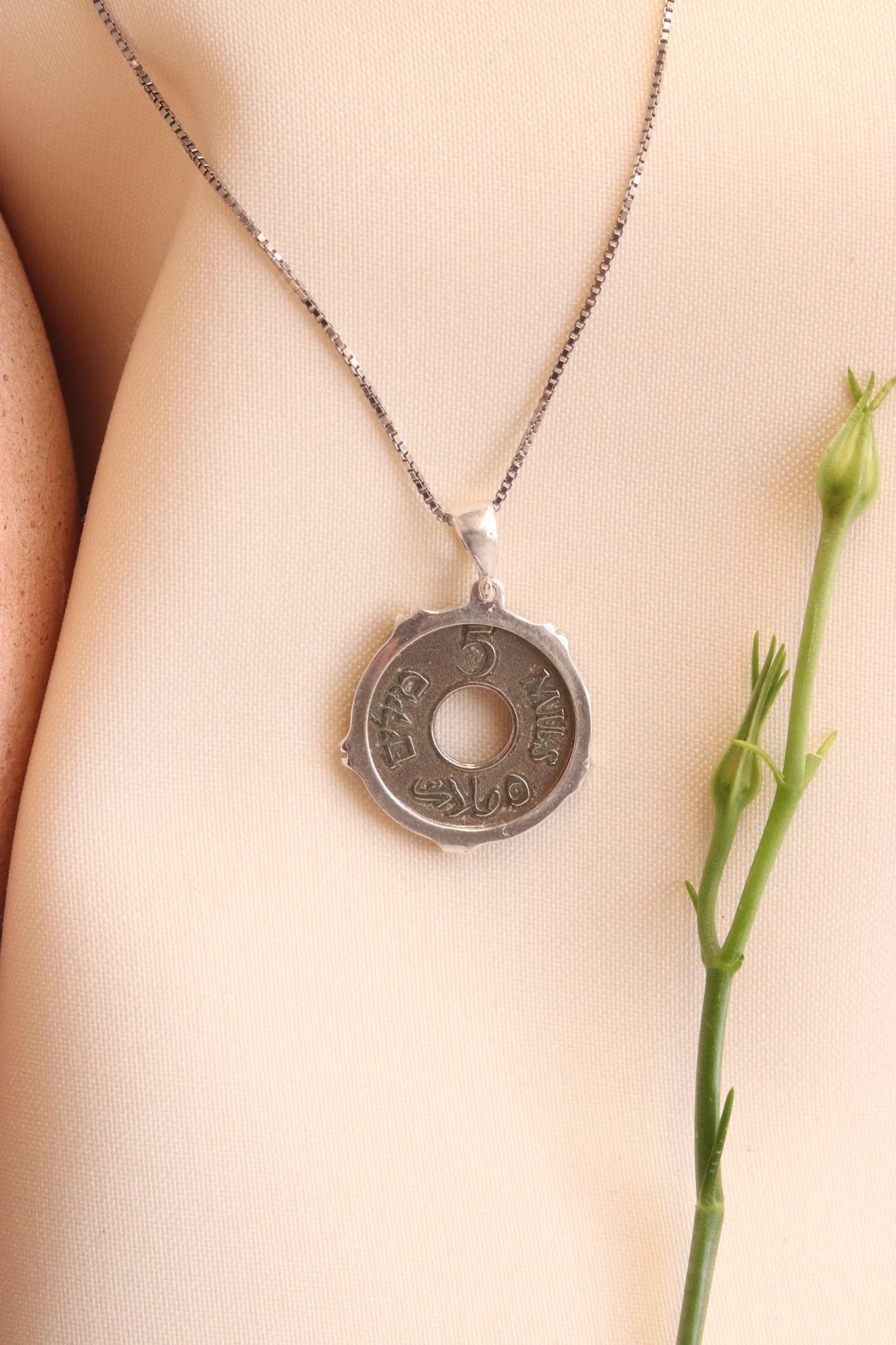 TCB-Necklace(Palestinian coin 5 mil)Silver