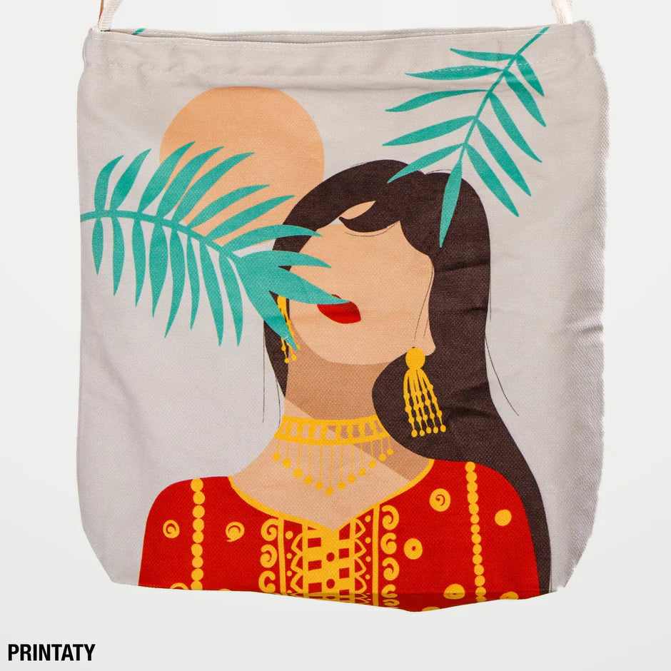 Tote bag Girl with tree